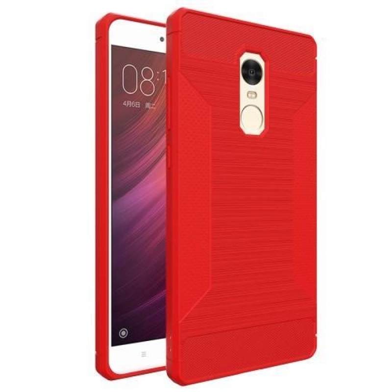 Tartós zselés tok csiszolással a Xiaomi Redmi Note 4X-re - piros színben