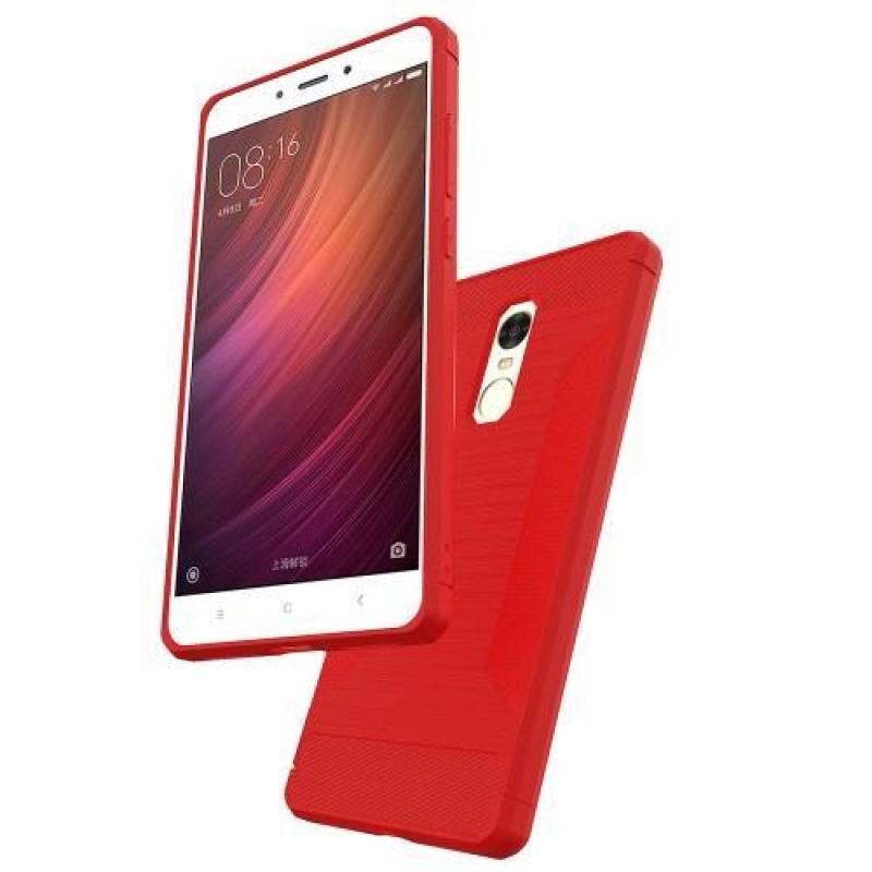 Tartós zselés tok csiszolással a Xiaomi Redmi Note 4X-re - piros színben