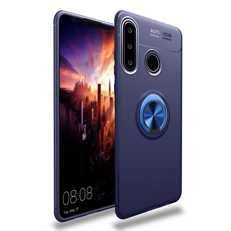 Tartós zselés tok ujjgyűrűvel a Huawei Y6p készülékhez - kék