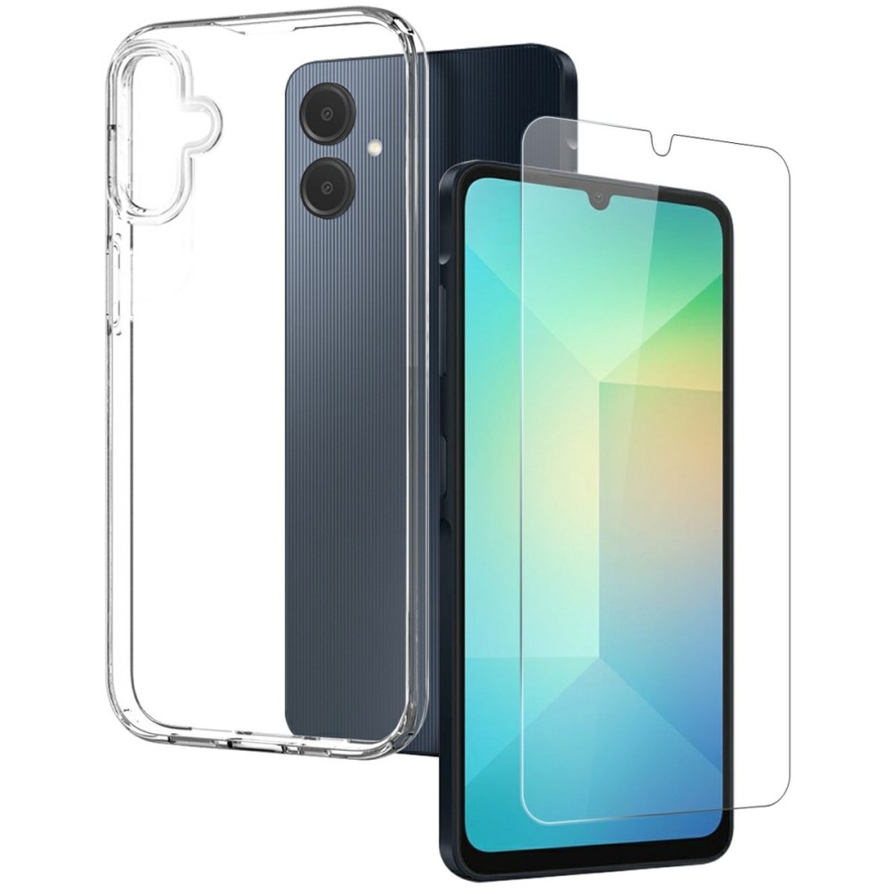 NORTHJO átlátszó zselés tok + edzett üveg Samsung Galaxy A06-hoz - átlátszó