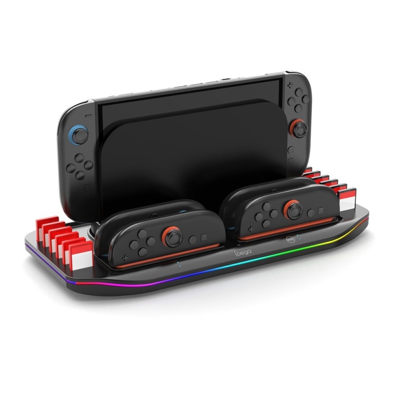 iPega SW2210 Többfunkciós újratölthető RGB állvány Nintendo Switch 2 fekete színű konzolhoz
