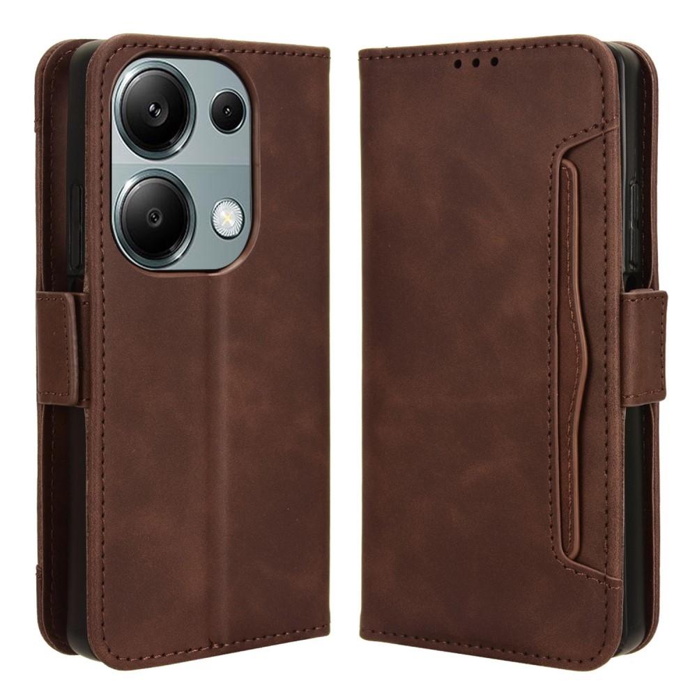 Kártyás könyv tok Xiaomi Redmi Note 14S/Note 13 Pro 4G/Poco M6 Pro - barna színben