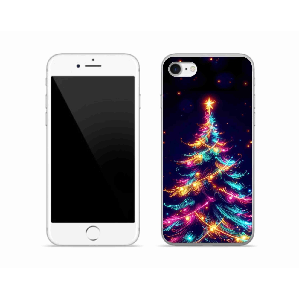 Gél borítás mmCase iPhone SE (2022) - neon karácsonyfa