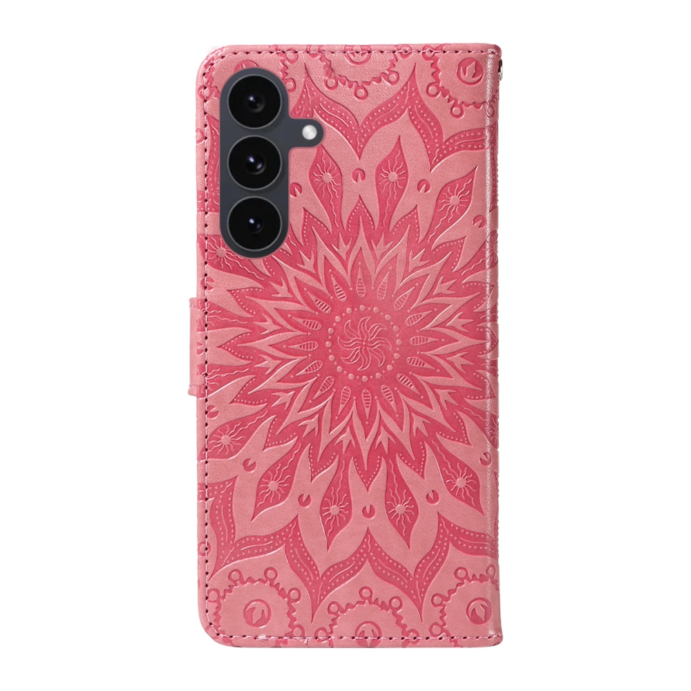 Napraforgó könyv tok Samsung Galaxy S25 FE készülékhez - piros