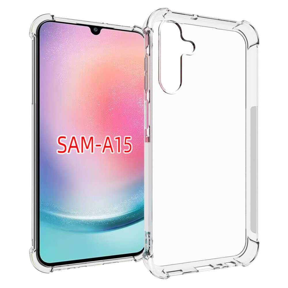 Átlátszó zselés tok megerősített sarkokkal Samsung Galaxy A15 4G/5G készülékhez - átlátszó