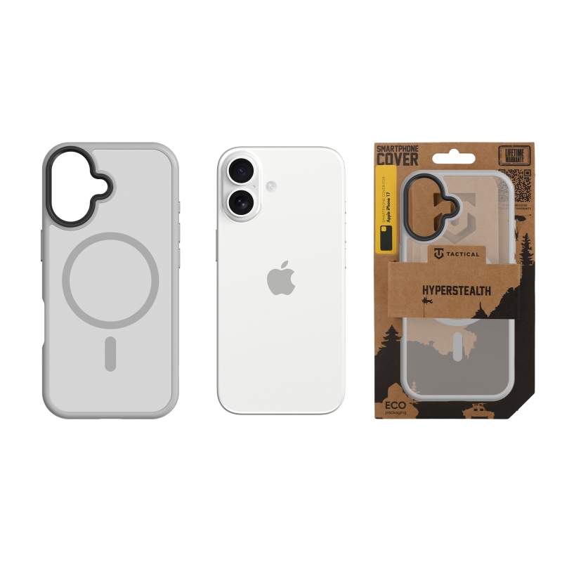 Taktikai MagForce Hyperstealth borító iPhone 17 világosszürke készülékhez