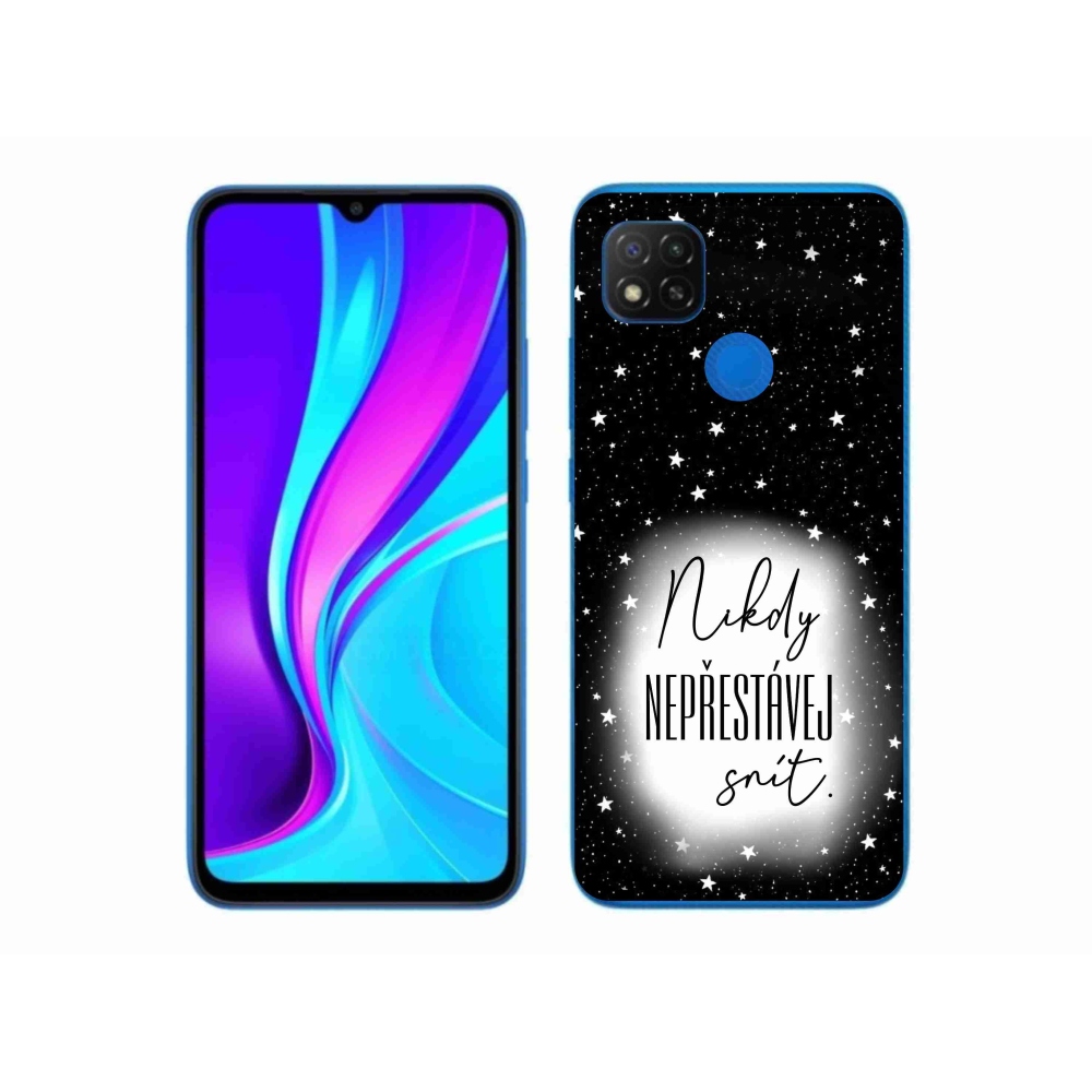 Gél borítás mmCase a Xiaomi Redmi 9C-hez - idézet 1 fehér és fekete háttérrel