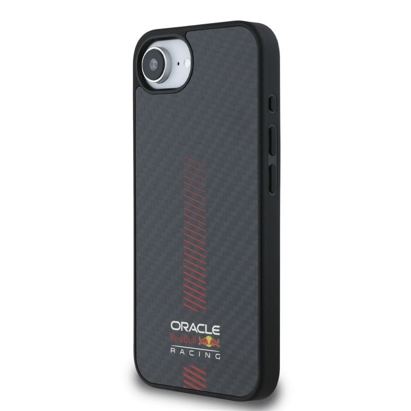 Red Bull Carbon Powerbar MagSafe MagSafe hátlap iPhone 16e készülékhez Fekete