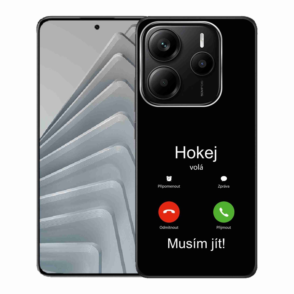 Gél borító mmCase a Xiaomi Redmi Note 14 5G - hoki hívások fekete háttérrel
