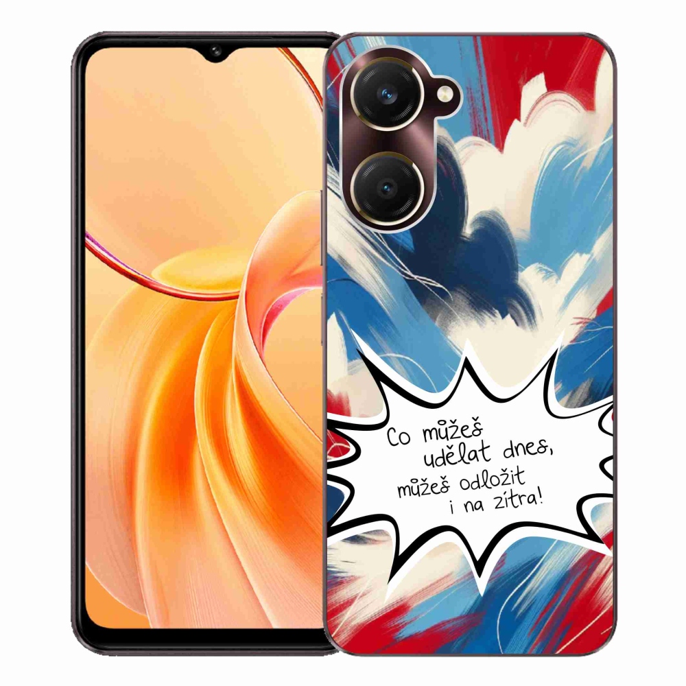 Gél borító mmCase a Vivo Y28s 5G-hez - vicces szöveg 9 fehér háttér