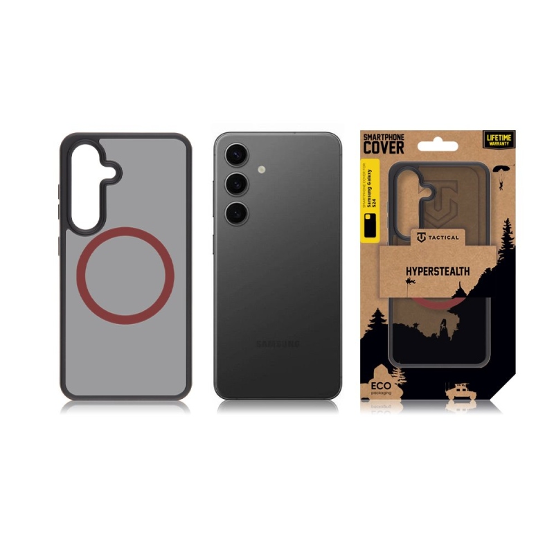 Taktikai MagForce Hyperstealth 2.0 borító Samsung Galaxy S24 fekete/piroshoz