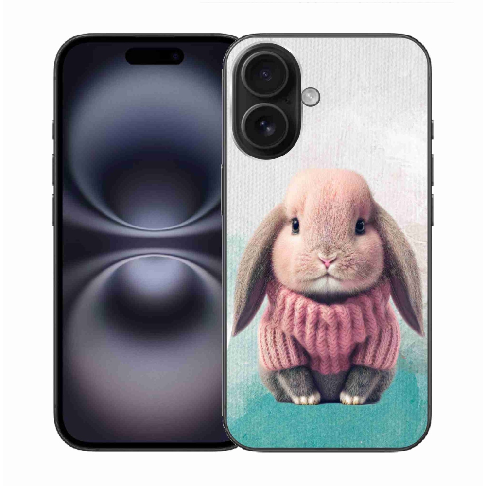 Gél borítás mmCase iPhone 16 készülékhez - nyúl pulóverben