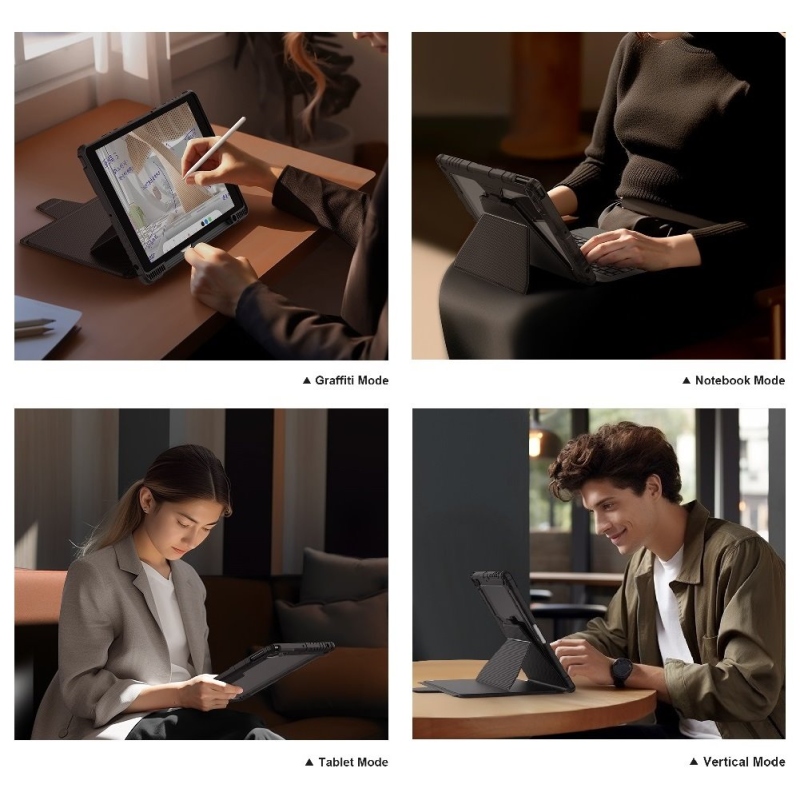 Nillkin Bumper Link billentyűzet tok (háttérvilágításos verzió) iPad 10.2 2019/2020/2021 Fekete
