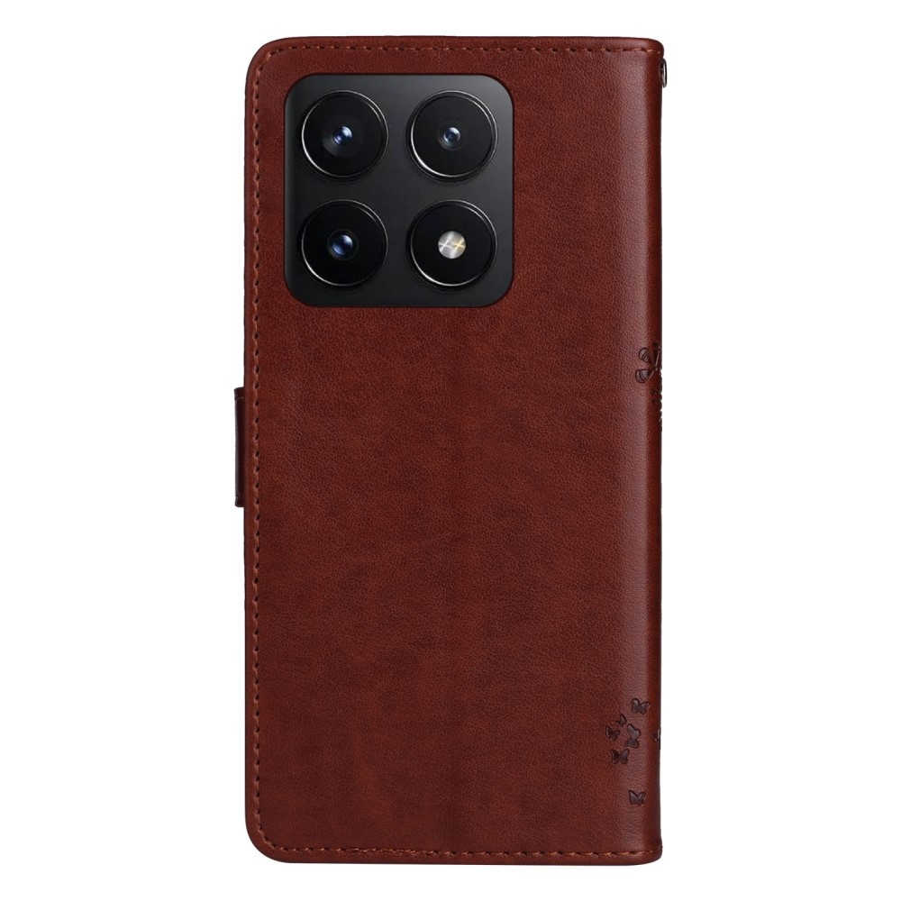 Fák könyvtáska Xiaomi 14T-hez - barna