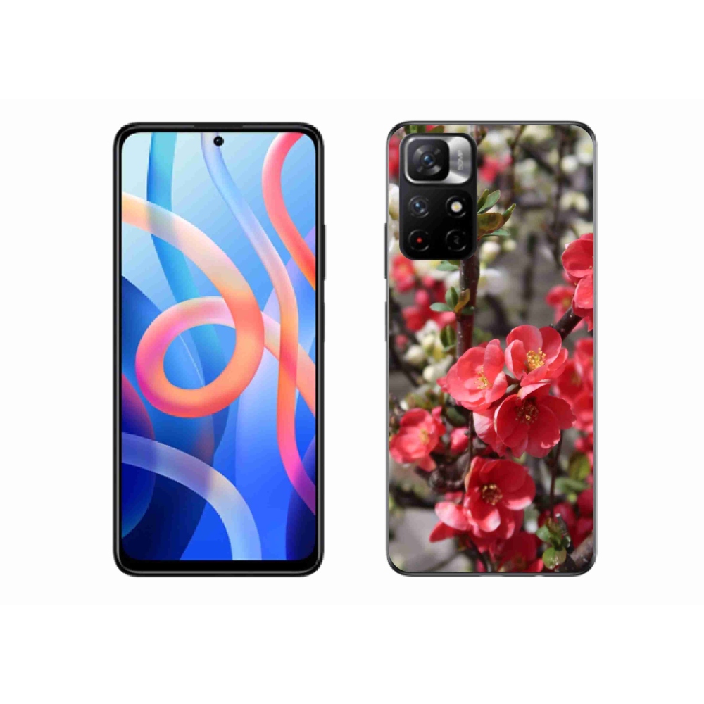 Gél borító mmCase a Xiaomi Redmi Note 11S 5G-hez - piros virágok