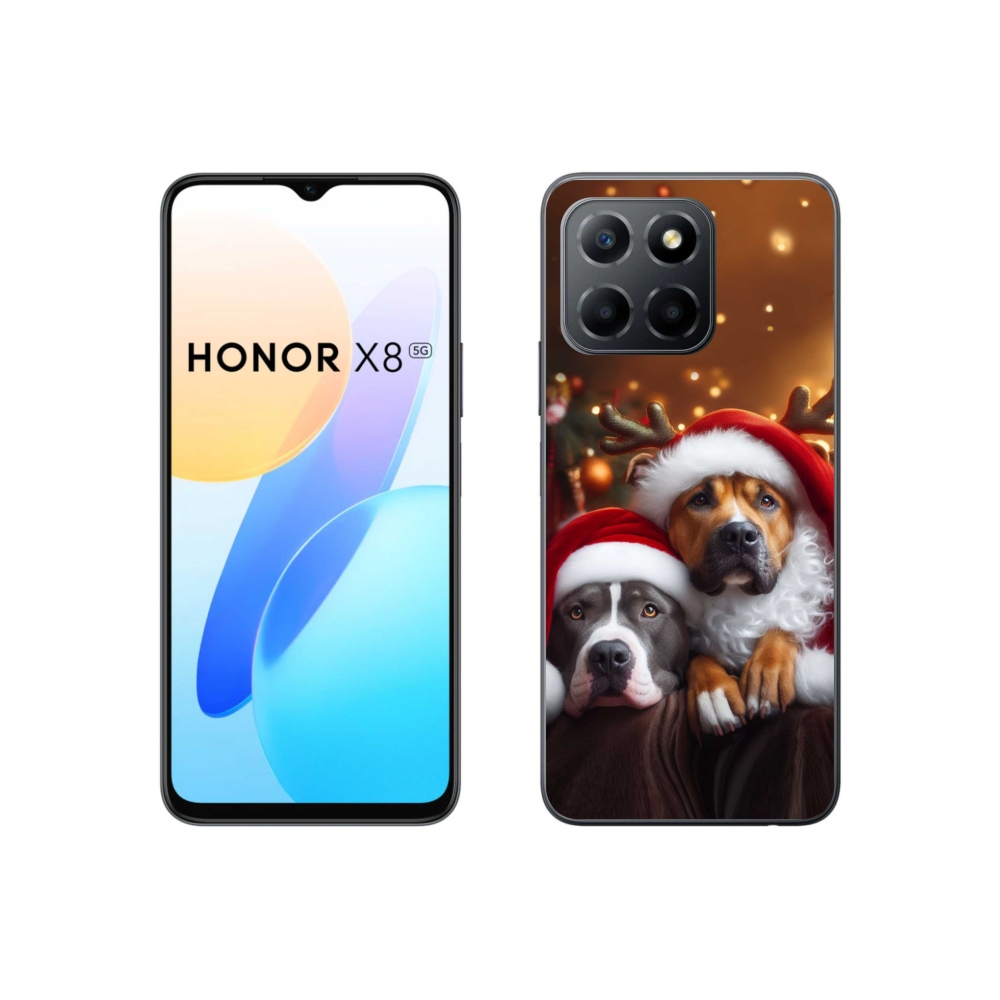 Gél borítás mmCase a Honor X8 5G/70 Lite 5G számára - Karácsonyi kutyák
