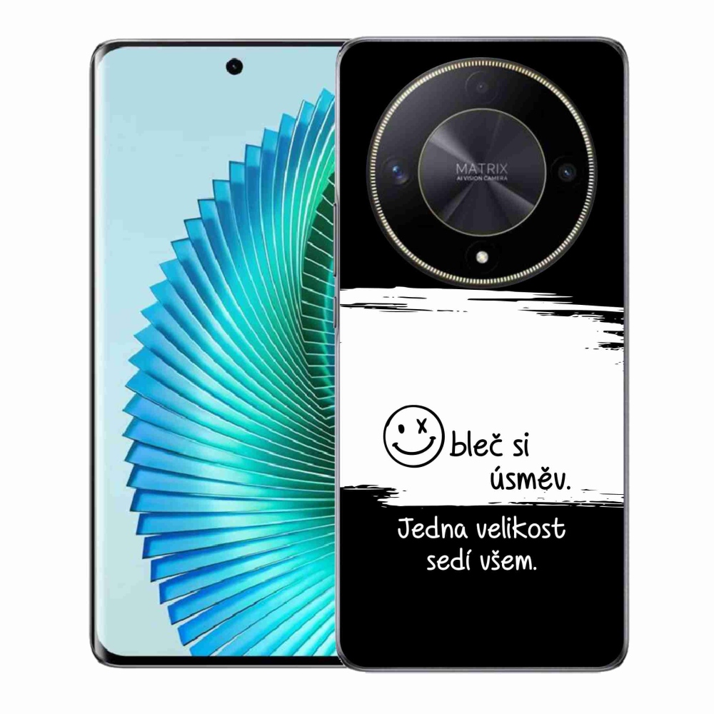 Gél borító mmCase a Honor Magic 6 Lite 5G számára - vicces szöveg 8 fekete és fehér háttérrel