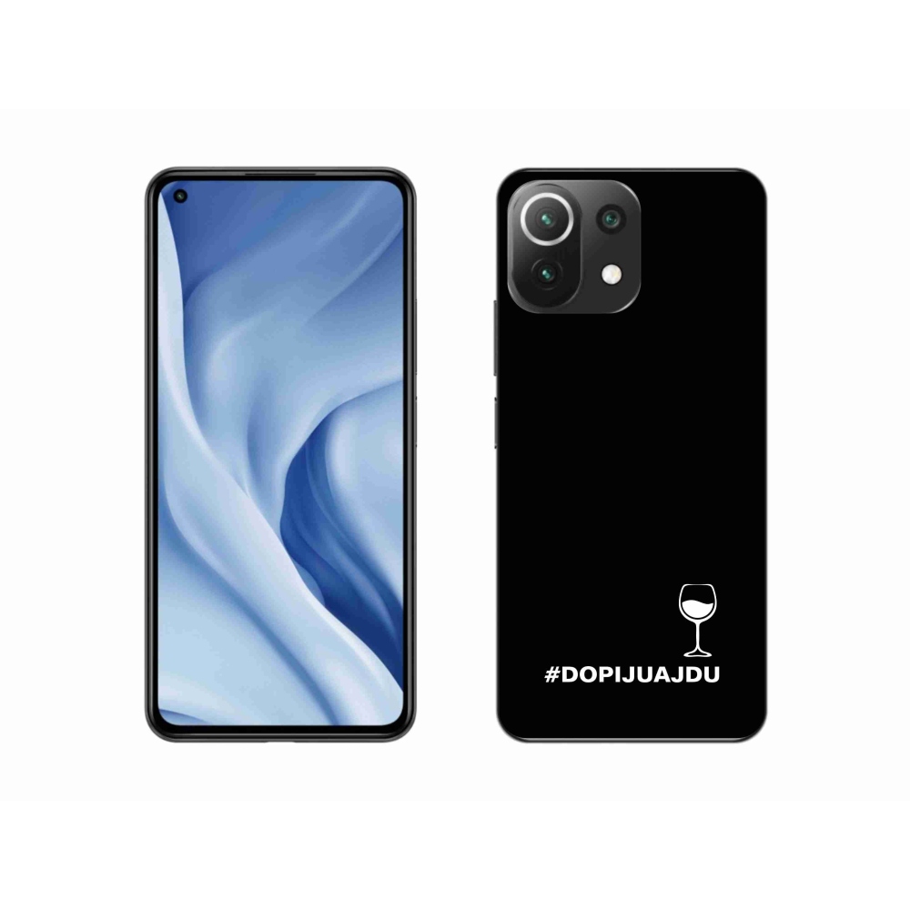 Gél borítás mmCase a Xiaomi 11 Lite 5G NE számára - bor motívum fekete háttérrel