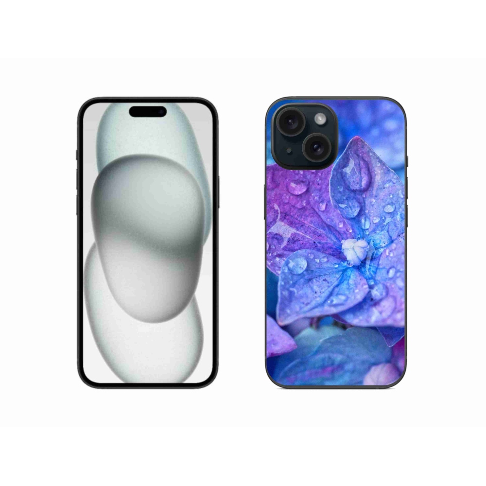 Gél védőhuzat mmCase iPhone 15 készülékhez - lila virág