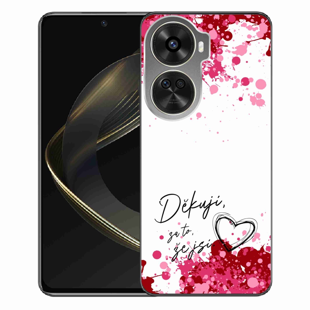 Gél borító mmCase a Huawei Nova 12 SE-hez - text in love 2 fehér háttérrel