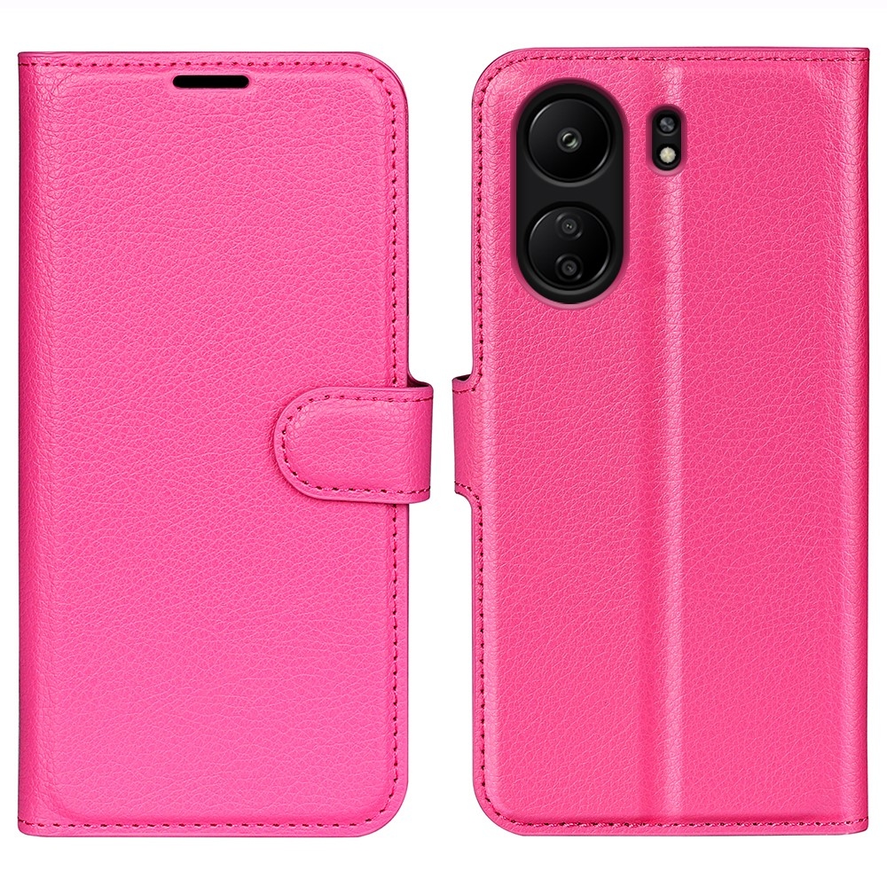 Litchi könyv tok Xiaomi Poco C65/Redmi 13C - rózsa