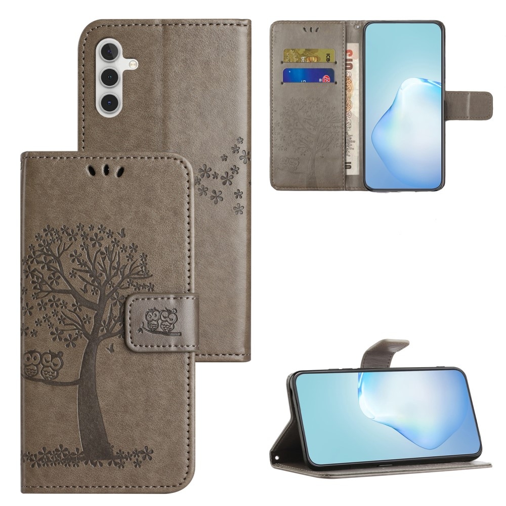 Fás könyv tok Samsung Galaxy A35 5G - szürke