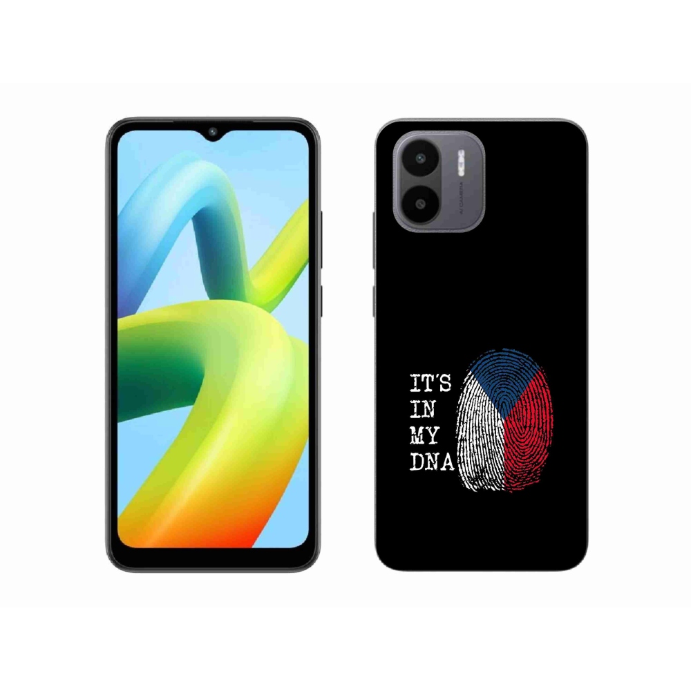 Gél borító mmCase a Xiaomi Redmi A1 - zászló ujjlenyomat fekete háttérrel