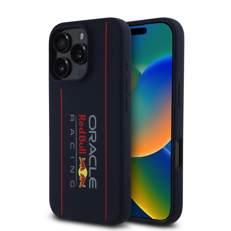 Red Bull szilikon függőleges logós MagSafe hátlap iPhone 16 Pro Max-hoz Navy Navy