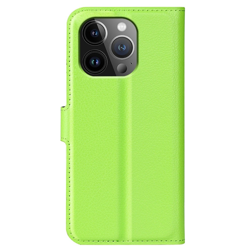 Litchi könyvtáska iPhone 15 Pro készülékhez - zöld