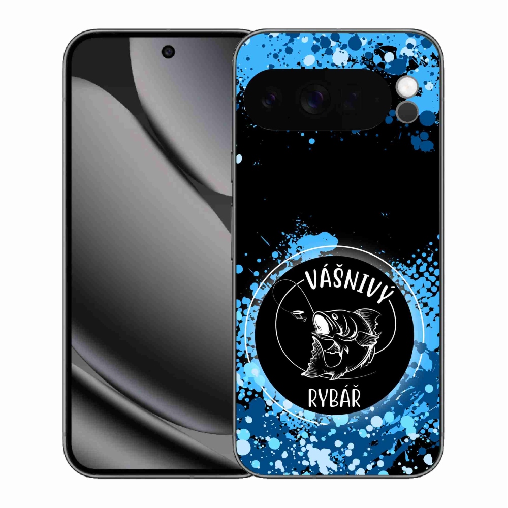 Gél borítás mmCase a Google Pixel 10 Pro XL számára - szenvedélyes halász fekete háttérrel