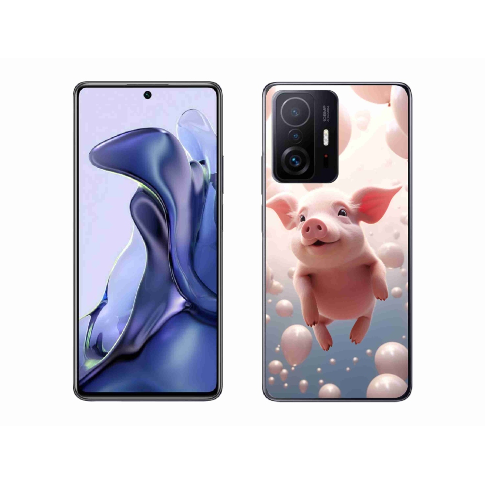 Gél borító mmCase a Xiaomi 11T-hez - malac lufikkal