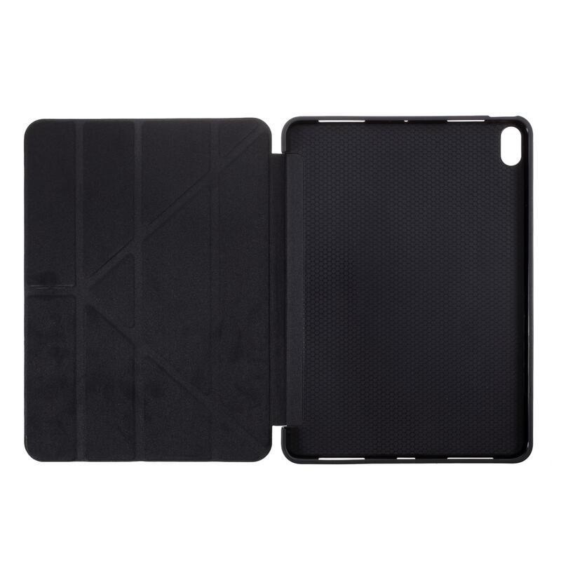 Origami összecsukható PU bőr pénztárca tok tablethez iPad Air (2020)/Air (2022) - fekete