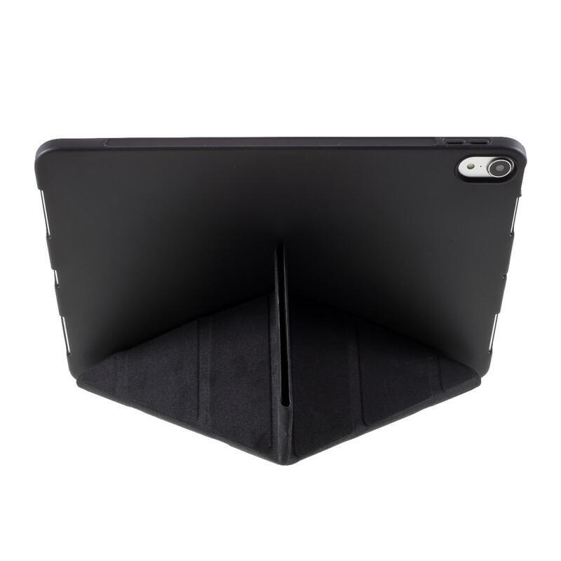 Origami összecsukható PU bőr pénztárca tok tablethez iPad Air (2020)/Air (2022) - fekete