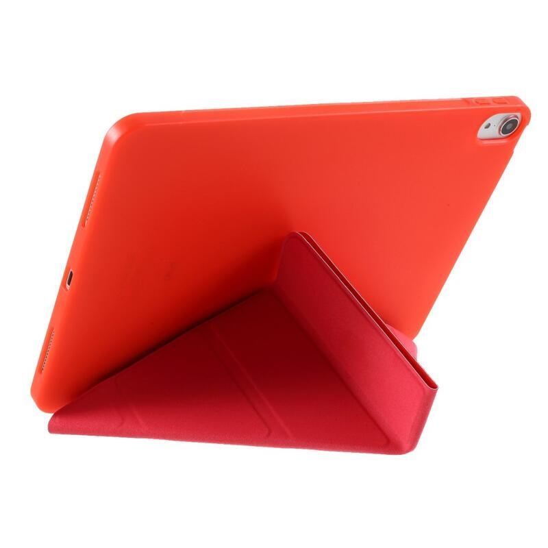 Origami összehajtható PU bőr pénztárca tok iPad Air (2020)/Air (2022) tablethez - piros