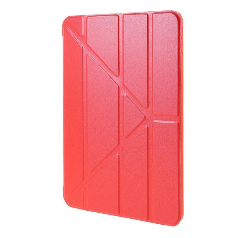 Origami összehajtható PU bőr pénztárca tok iPad Air (2020)/Air (2022) tablethez - piros