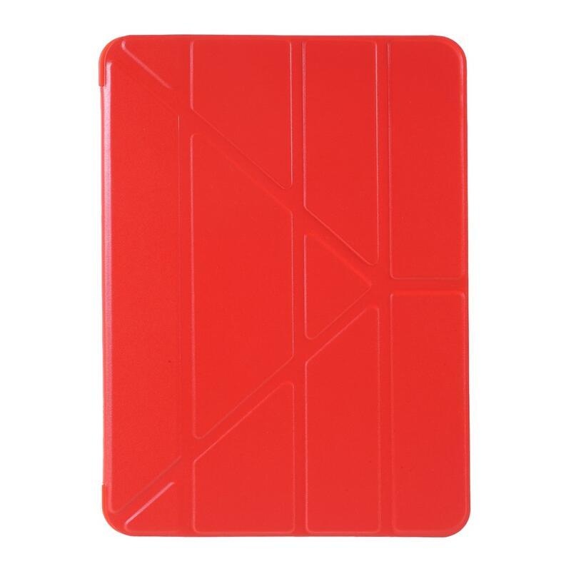 Origami összehajtható PU bőr pénztárca tok iPad Air (2020)/Air (2022) tablethez - piros