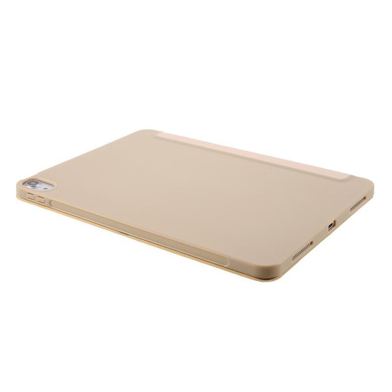 Origami összecsukható PU bőr pénztárca tok iPad Air (2020)/Air (2022) tablethez - világosbarna színben