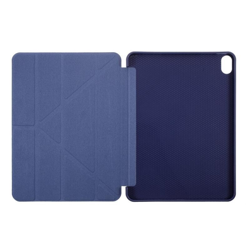 Origami összecsukható PU bőrből készült pénztárca tablet tok iPad Air (2020)/Air (2022) - sötétkék