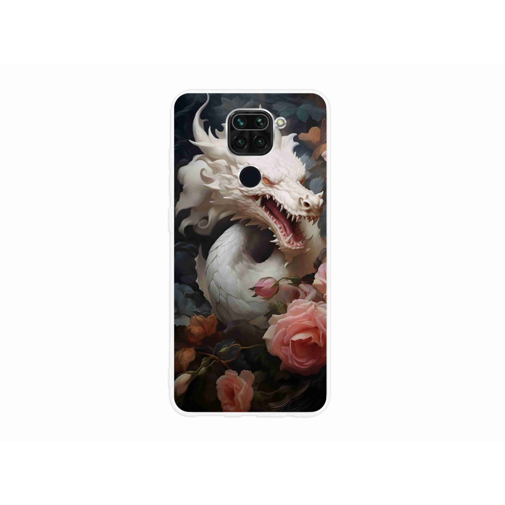 Gél borítás mmCase a Xiaomi Redmi Note 9-hez - fehér sárkány