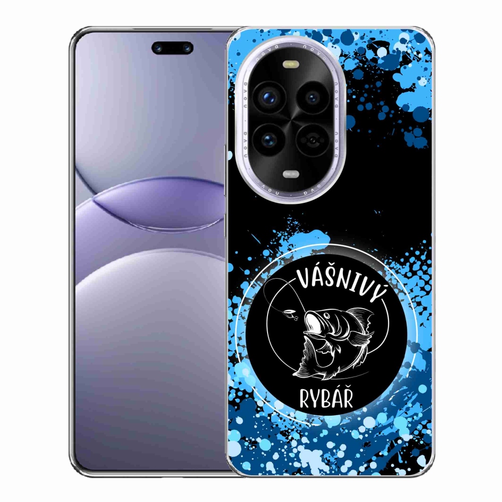 Gél borító mmCase a Huawei Nova 13 Pro 5G-n - szenvedélyes halász fekete háttérrel