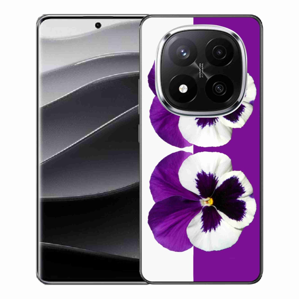 Gél borítás mmCase a Xiaomi Redmi Note 14 Pro+ 5G számára - lila és fehér virág