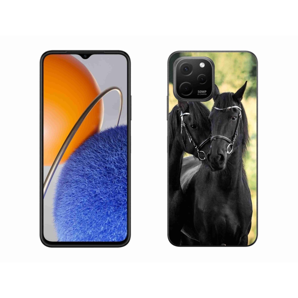 Gél borító mmCase a Huawei Nova Y61 készülékhez - két fekete ló