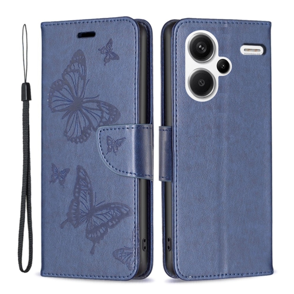 Pillangó könyv tok Xiaomi Redmi Note 13 Pro+ 5G - sötétkék