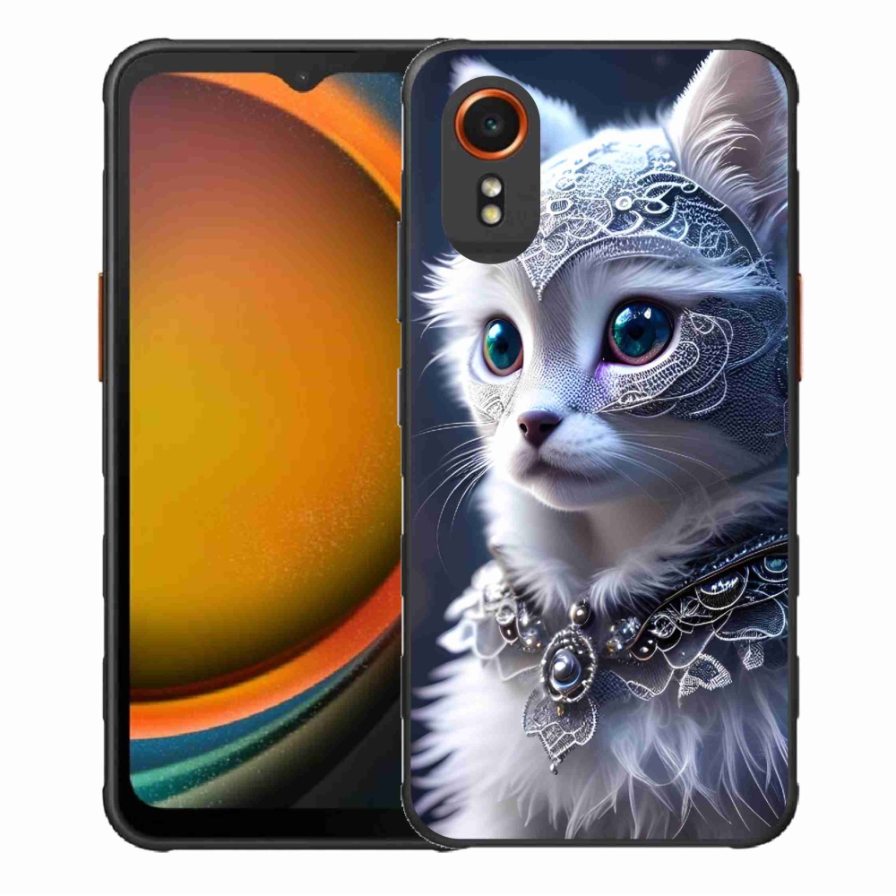 Zselés borítás mmCase Samsung Galaxy Xcover 7 készülékhez - fehér macska