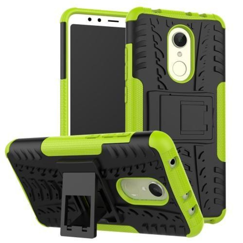 Kültéri tartós tok flip állvánnyal Xiaomi Redmi 5 számára - zöld