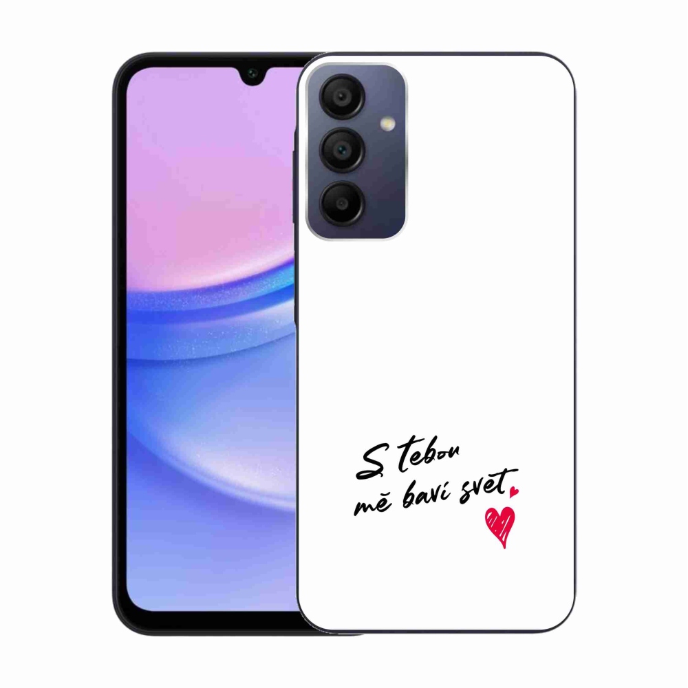 Gél borítás mmCase Samsung Galaxy A15 4G/5G - szerelem szöveg 1 fehér háttér
