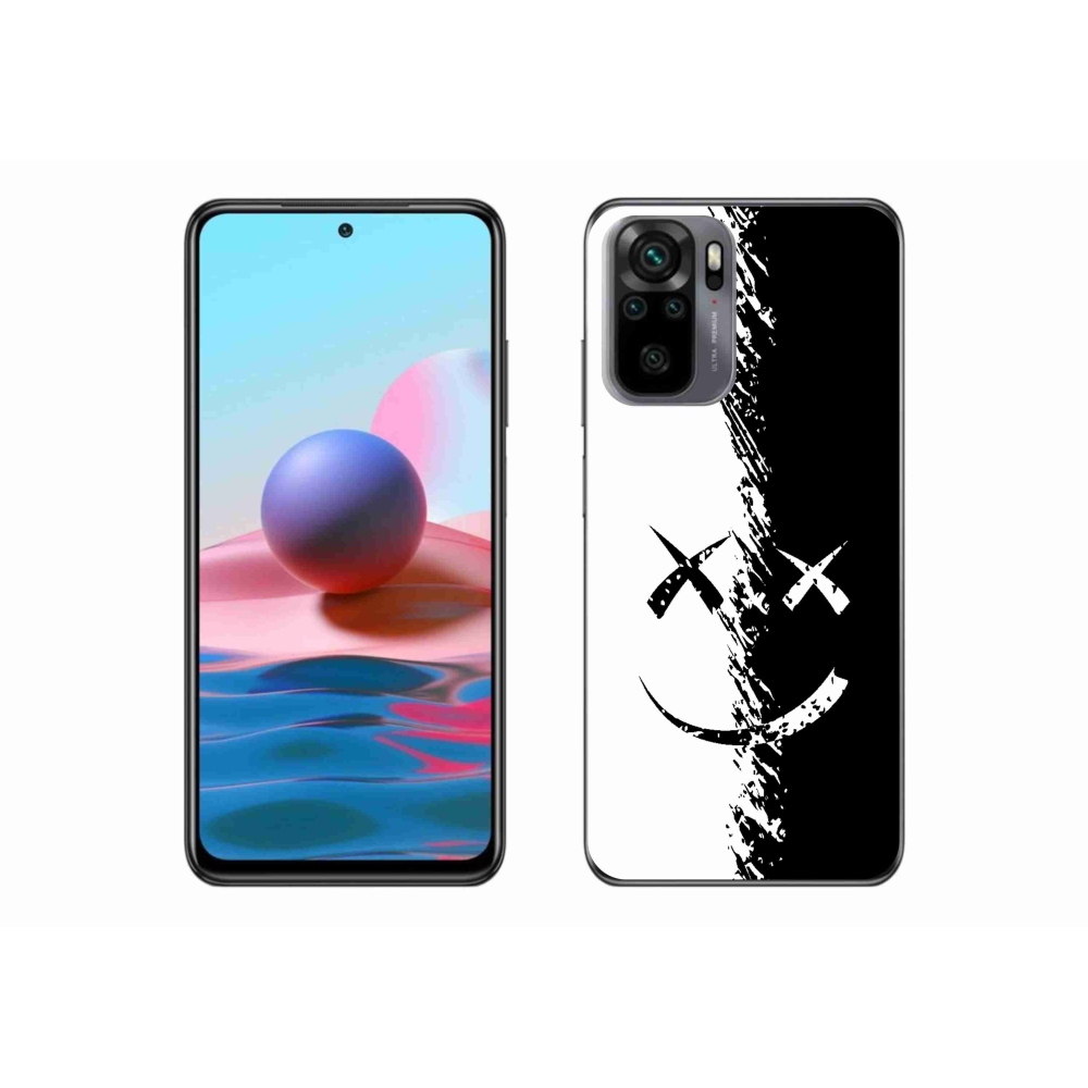 Gél borítás mmCase a Xiaomi Redmi Note 10 4G-hez - fekete és fehér mosolygó
