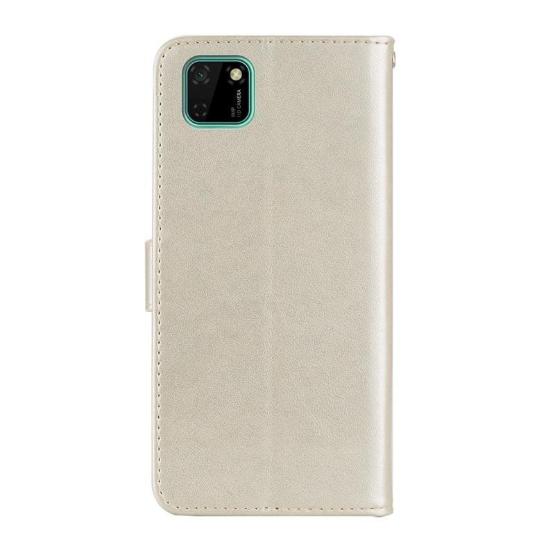 Bagoly PU bőr pénztárca tok Huawei Y5p/Honor 9S - arany színű