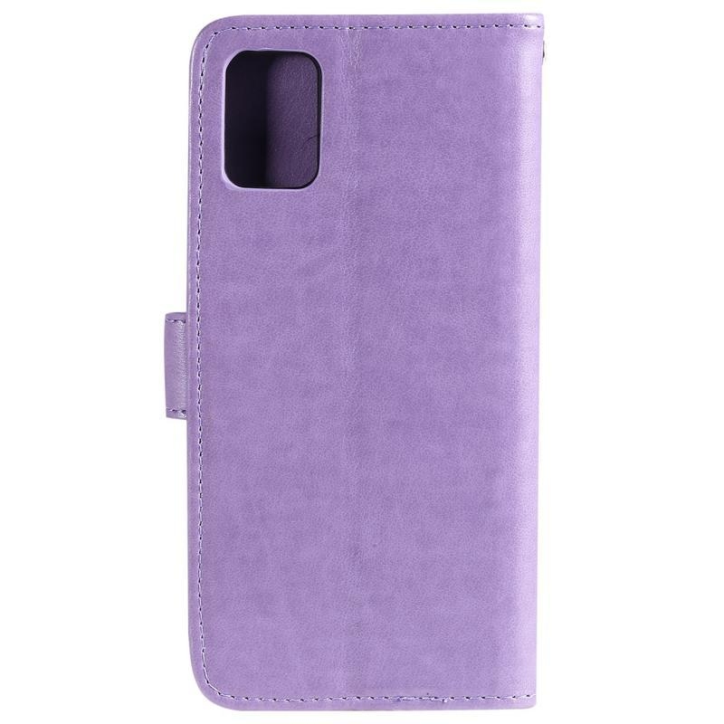 Baglyok PU bőr pénztárca tok Huawei P40-hez - lila