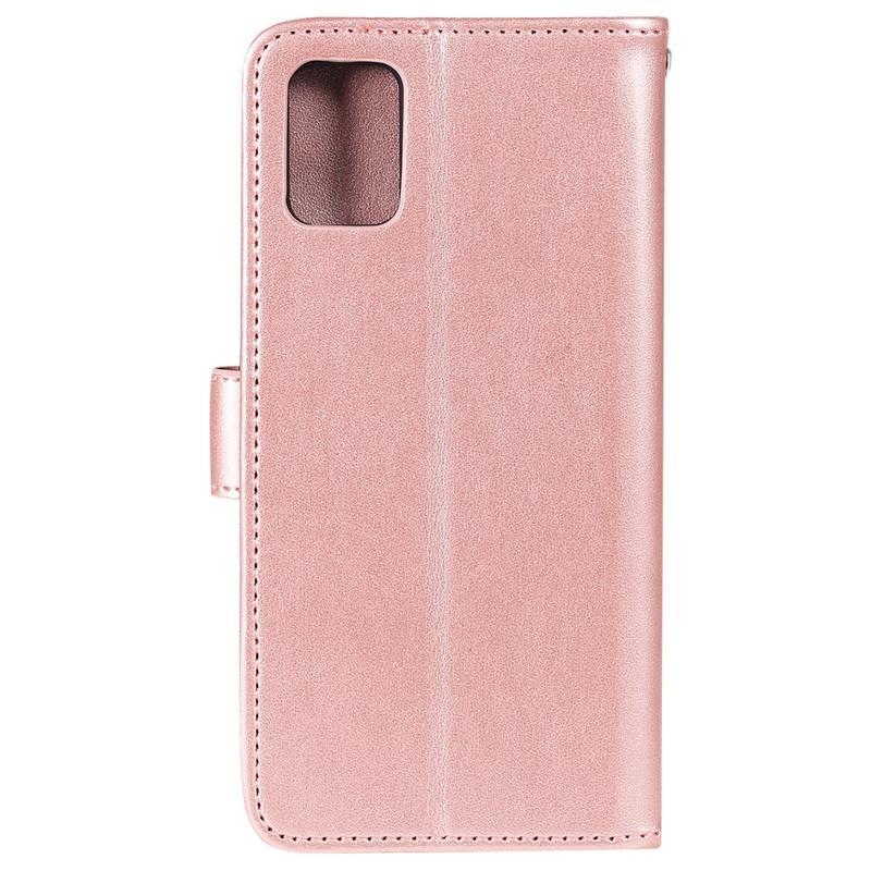 Baglyok PU bőr pénztárca tok Huawei P40-hez - rózsa arany